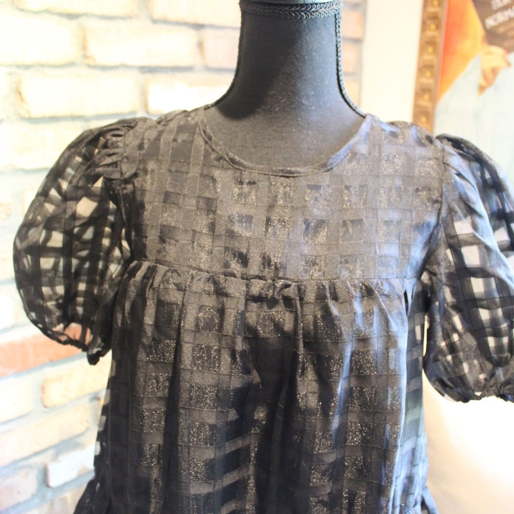 English Factory Black Baby Doll MINI DRESS - Picture 2 of 8